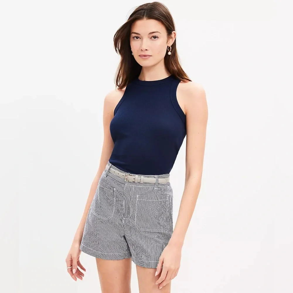 LOFT Palmer Shorts Seersucker Stripe Beach Nautical Summer Size 4 NWT - Picture 4 of 4